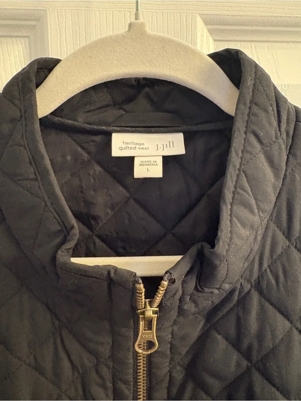 J. Jill Black Quilted Zip-Front Vest #0352